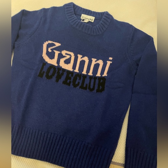 GANNI Blue Jacquard Sweater, Small - Picture 10 of 10